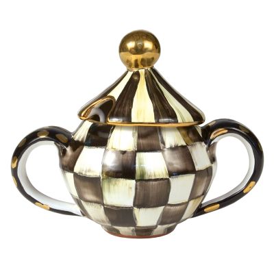 Courtly Check Ceramic Sugar Bowl with Lid