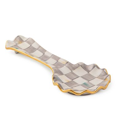 Sterling Check Ceramic Spoon Rest