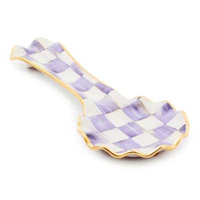 Plum Check Ceramic Spoon Rest mackenzie-childs Panama 0