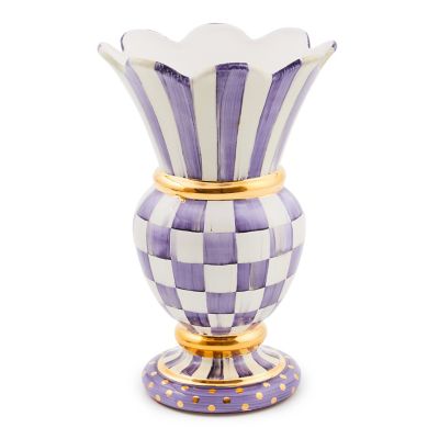 Plum Check Ceramic Great Vase mackenzie-childs Panama 0