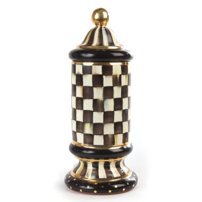 Courtly Check Ceramic Column Canister