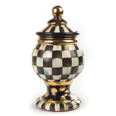 Courtly Check Ceramic Globe Canister mackenzie-childs Panama 0