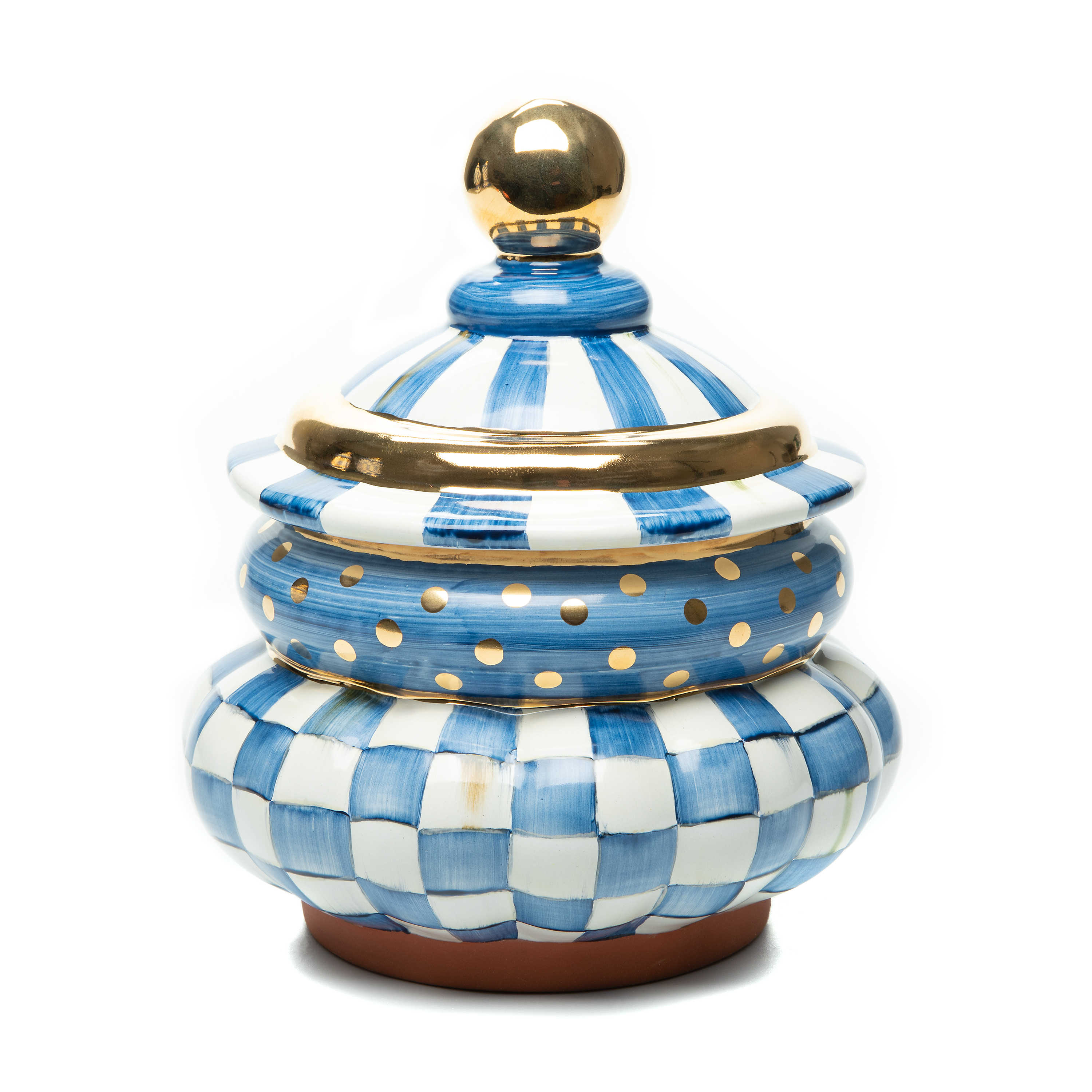 Royal Check Groovy Canister mackenzie-childs Panama 0