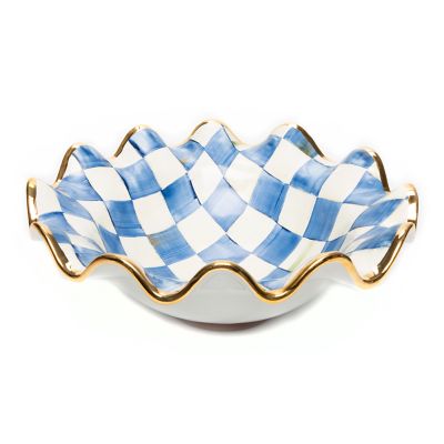 MacKenzie-Childs  Courtly Check Ceramic Fluted Cake Stand