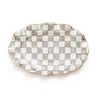 Sterling Check Ceramic Serving Platter