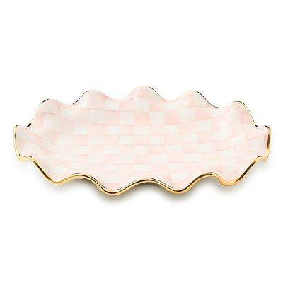 Rosy Check Ceramic Serving Platter mackenzie-childs Panama 0