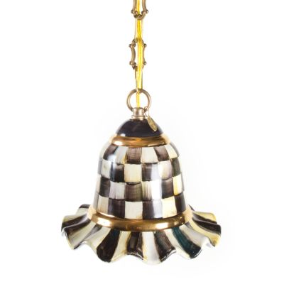 Courtly Check Small Ceramic Pendant Lamp mackenzie-childs Panama 0