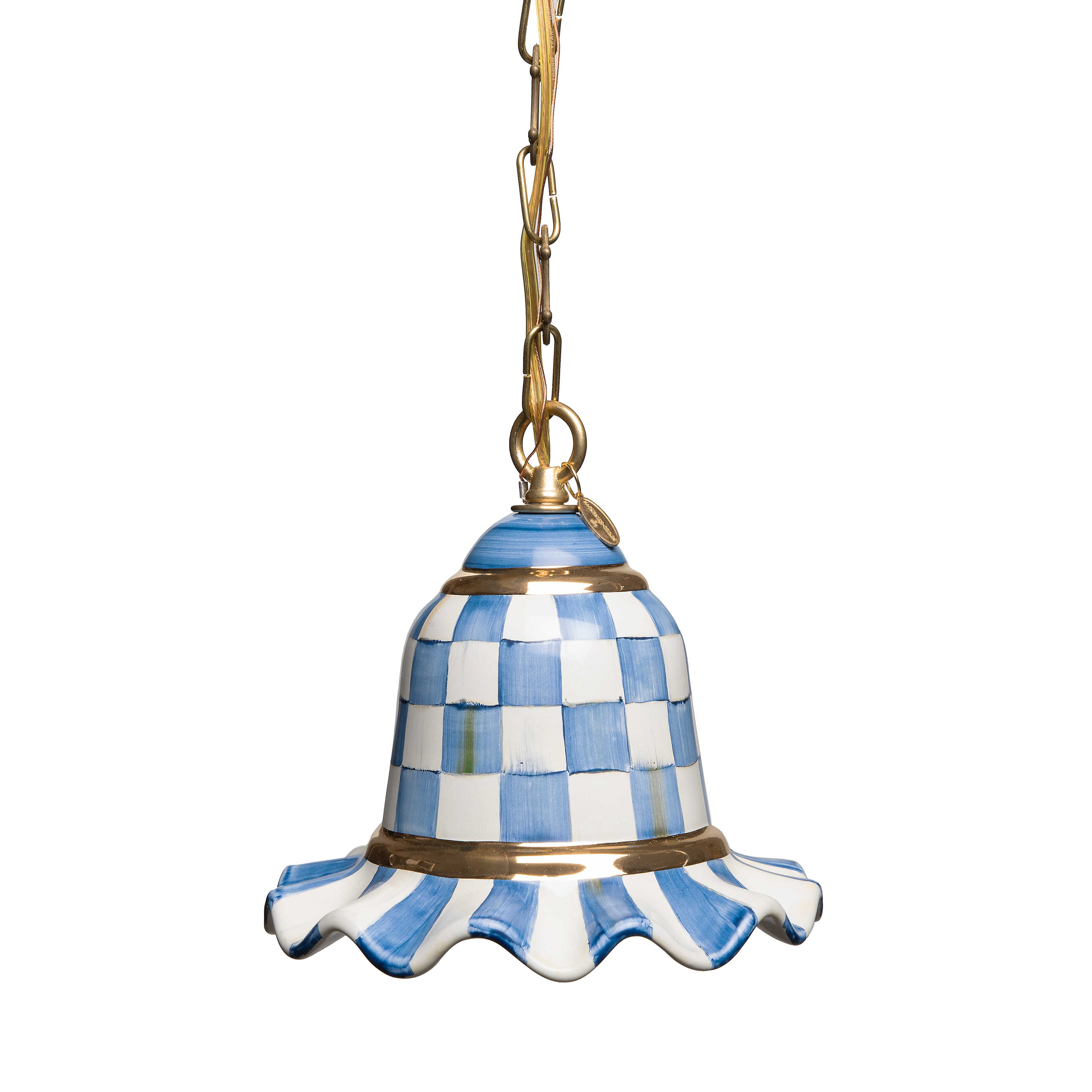 Royal Check Pendant Lamp - Small mackenzie-childs Panama 0