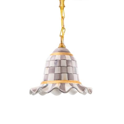 Sterling Check Small Ceramic Pendant Lamp mackenzie-childs Panama 0