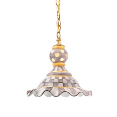 Sterling Check Medium Ceramic Pendant Lamp