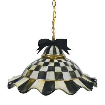 Courtly Check Ceramic Fluted Hanging Lamp mackenzie-childs Panama 0