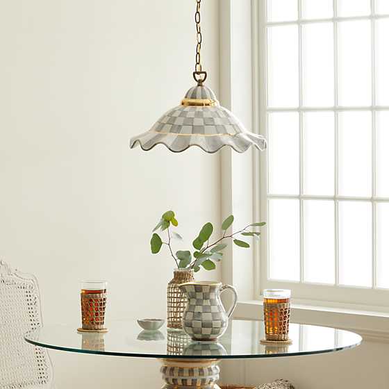 Fluted Hanging Lamp - Sterling Check image two
