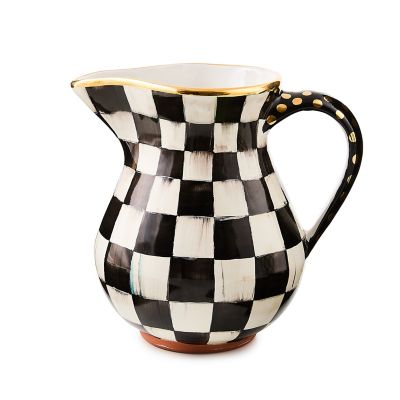 Courtly Check Ceramic Portly Pitcher