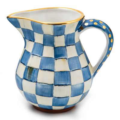 Royal Check Ceramic Portly Pitcher