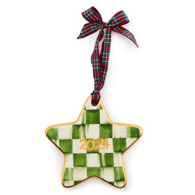 Forest Check 2024 Ceramic Star Ornament mackenzie-childs Panama 0