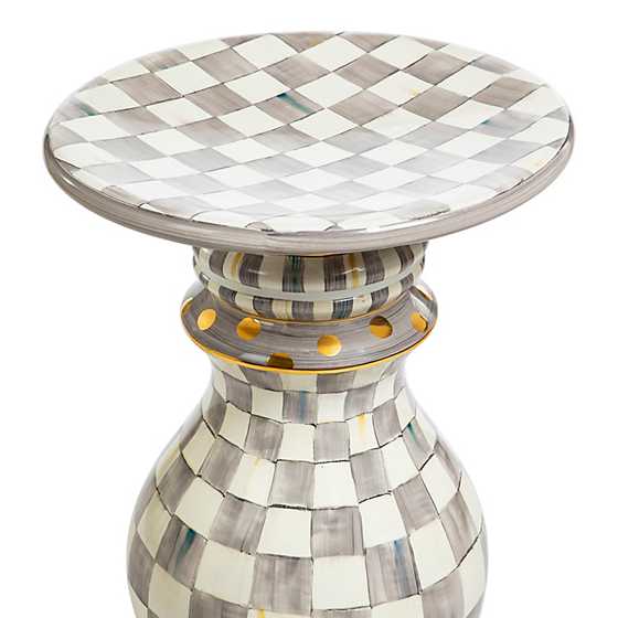 Sterling Check Pedestal Table Base image three