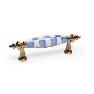 MacKenzieChilds Royal Check Drawer Pull Brass