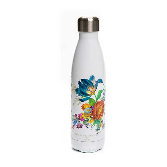 Flower Market Water Bottle - White