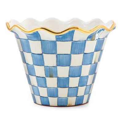 Royal Check 8" Ceramic Garden Pot