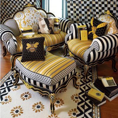 MacKenzie-Childs | Queen Bee Ottoman