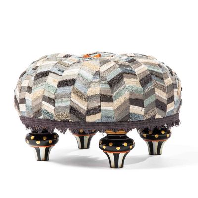 Cobblestone Footstool mackenzie-childs Panama 0