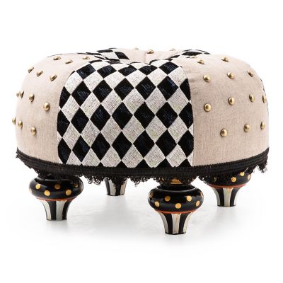 Diamond and Dot Footstool mackenzie-childs Panama 0