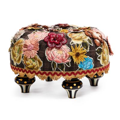 Field Study Floral Tufted Footstool mackenzie-childs Panama 0