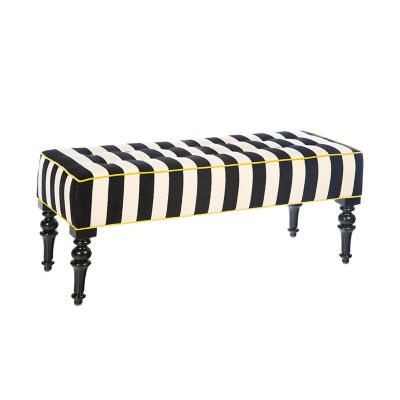 Marquee Bench - Chenille Black Stripe mackenzie-childs Panama 0