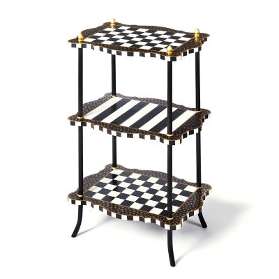 Black & White Check and Stripe 3 Tier Table mackenzie-childs Panama 0