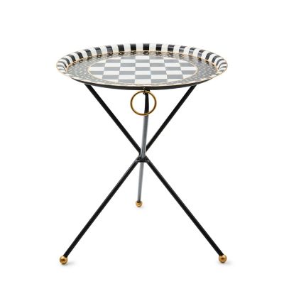 Tilt Top Black Tripod Table mackenzie-childs Panama 0