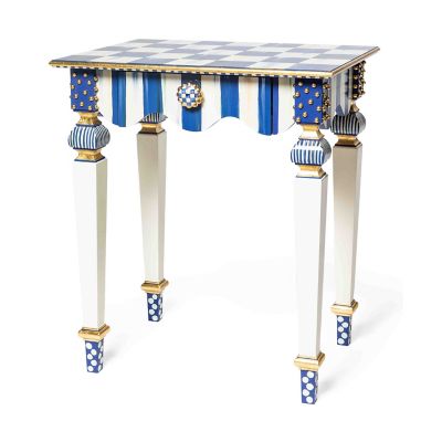 MacKenzie-Childs | Royal Check & Stripe Side Table