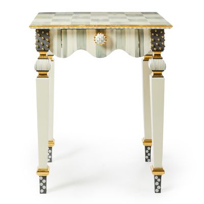 Sterling Check & Stripe Side Table mackenzie-childs Panama 0