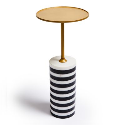 Priorities Round Stripe Side Table mackenzie-childs Panama 0