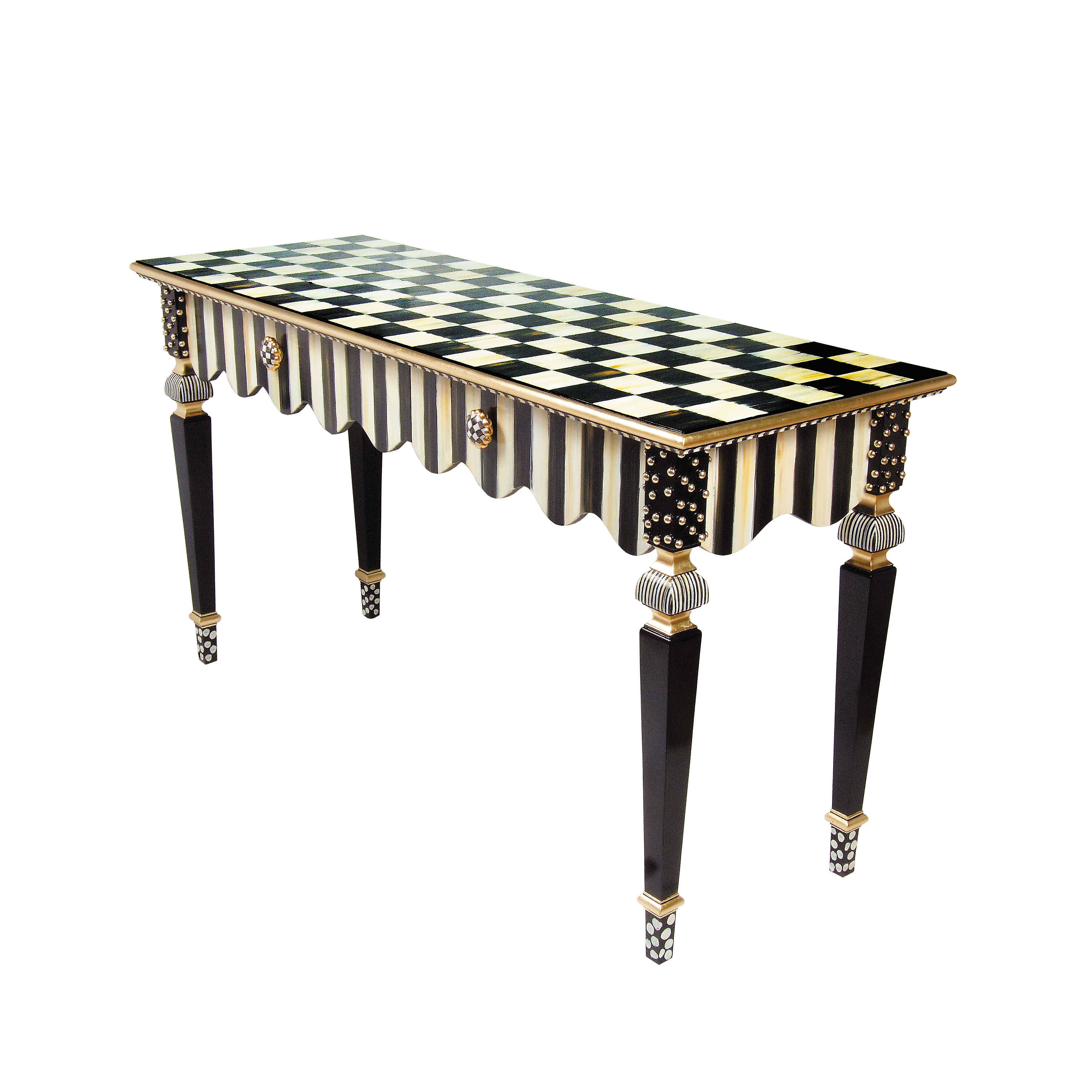 Courtly Stripe Console Table mackenzie-childs Panama 0