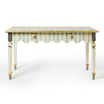 Sterling Check & Stripe Console Table mackenzie-childs Panama 0