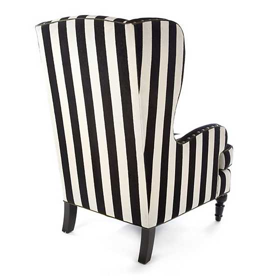 Marquee Wing Chair - Chenille Black Stripe II image three