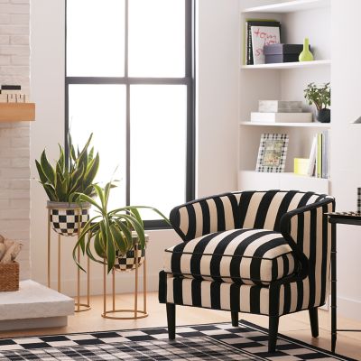 Pinstripe outlet accent chair