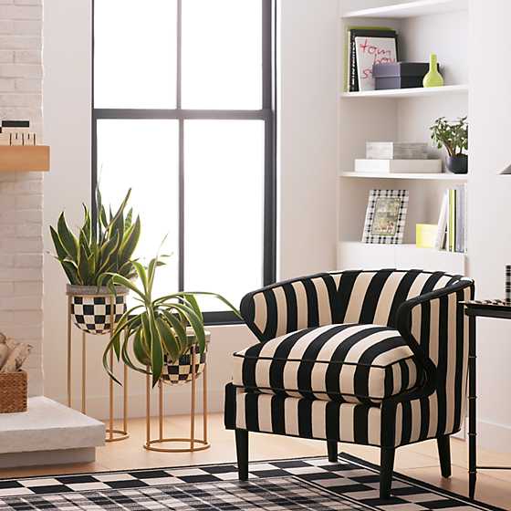 Marquee Accent Chair - Chenille Black Stripe II image two