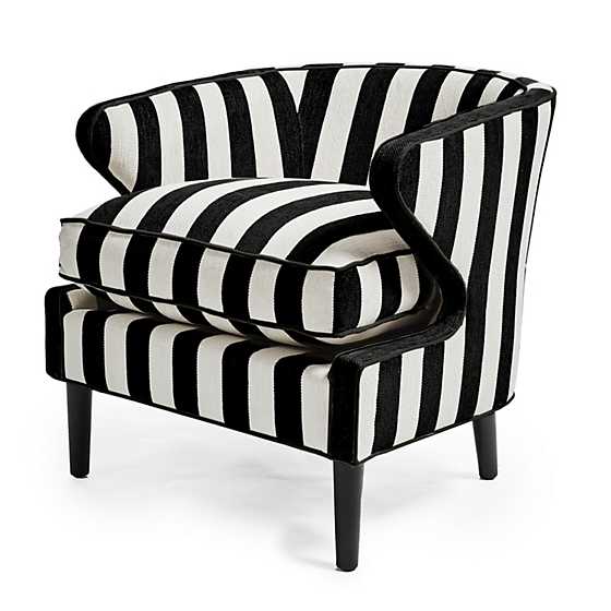 Marquee Black Stripe Chenille Accent Chair