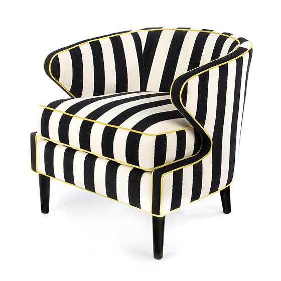 Marquee Accent Chair - Chenille Black Stripe
