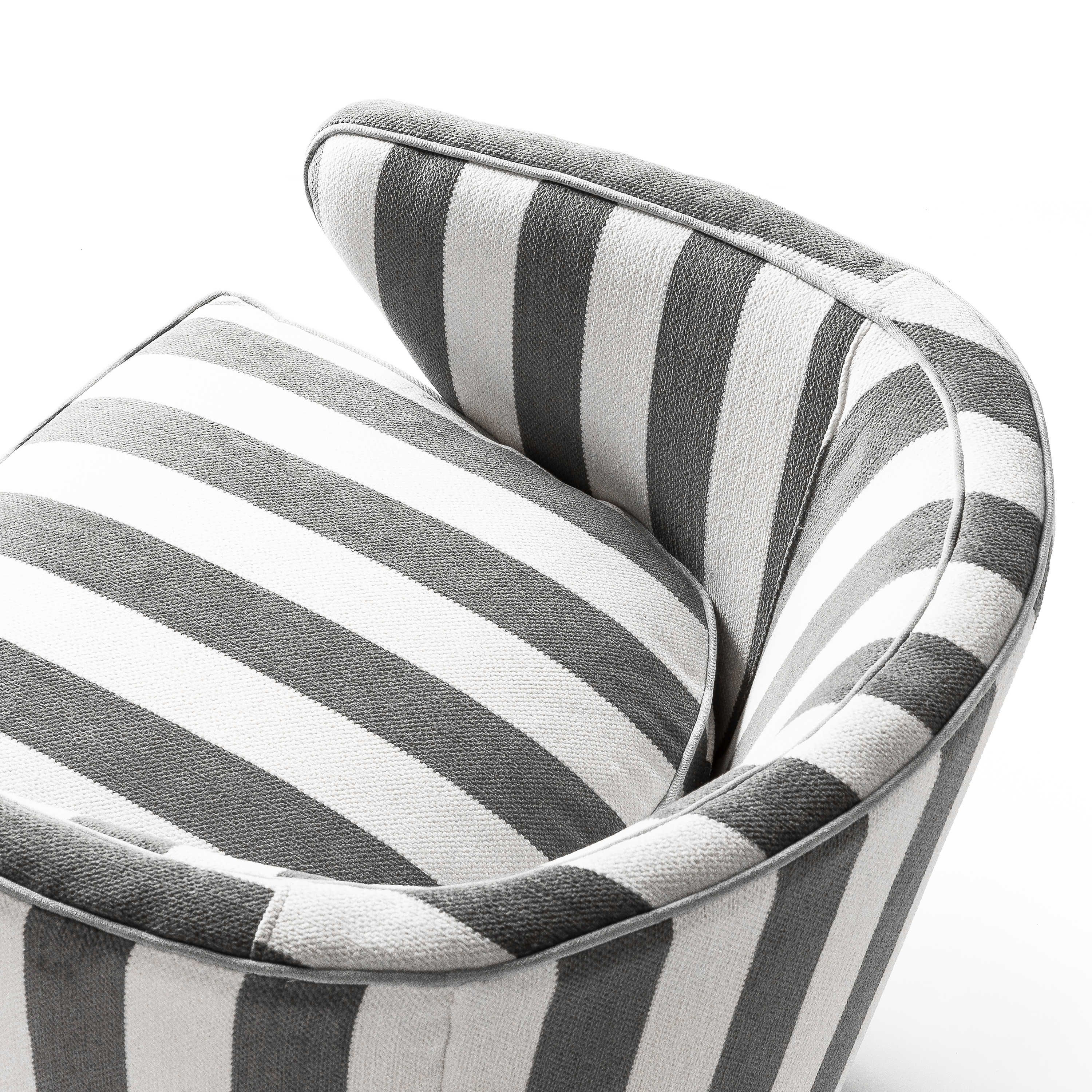 Marquee Grey Stripe Chenille Accent Chair mackenzie-childs Panama 8