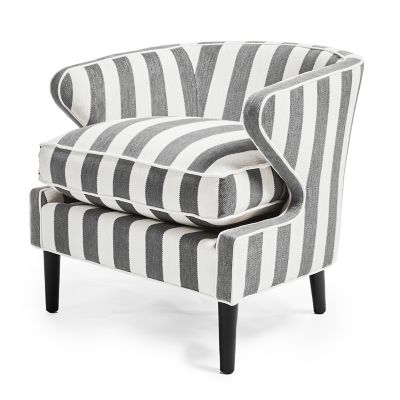 Marquee Grey Stripe Chenille Accent Chair mackenzie-childs Panama 0