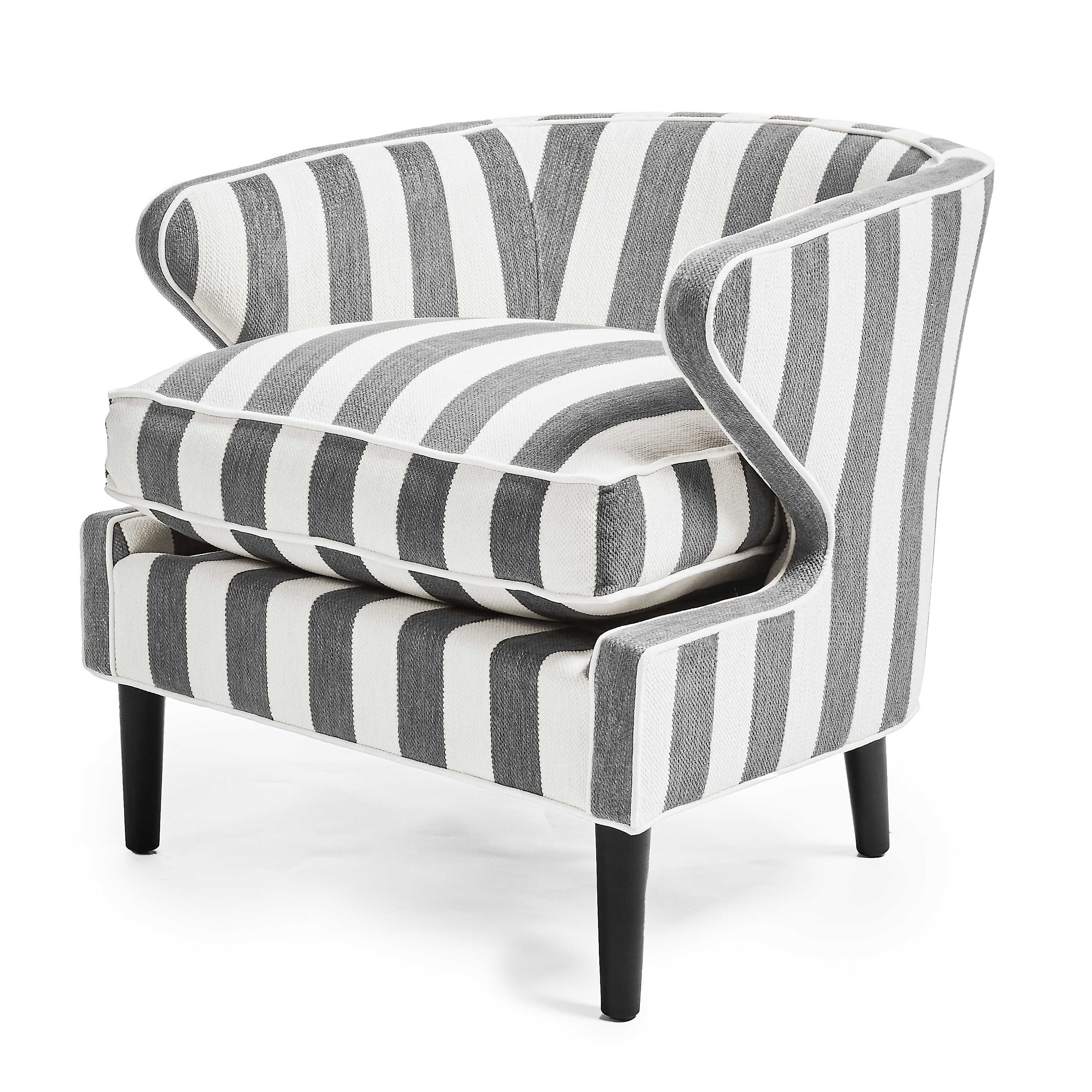 Marquee Accent Chair - Chenille Grey Stripe mackenzie-childs Panama 0