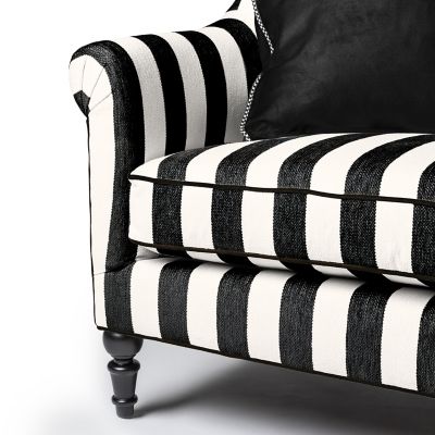 Marquee Loveseat - Chenille Black Stripe II image four