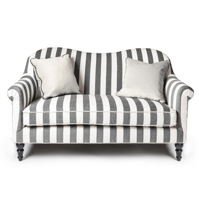 Marquee Grey Stripe Chenille Loveseat mackenzie-childs Panama 0