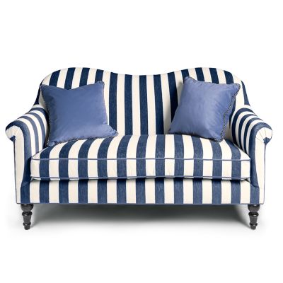 Marquee Navy Stripe Chenille Loveseat