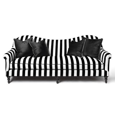 Marquee Black Stripe Chenille Sofa