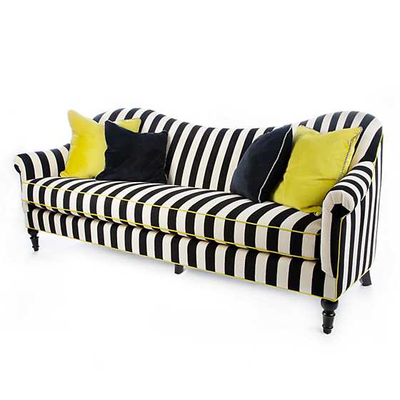 Marquee Sofa - Chenille Black Stripe