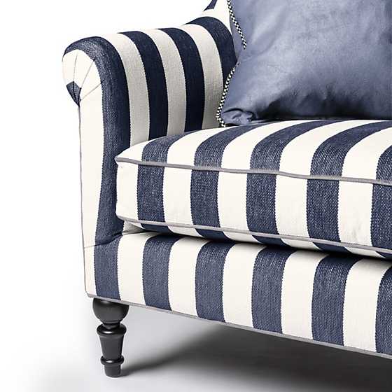 Marquee Sofa - Chenille Navy Stripe image four