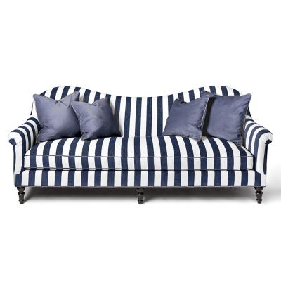 Marquee Navy Stripe Chenille Sofa mackenzie-childs Panama 0